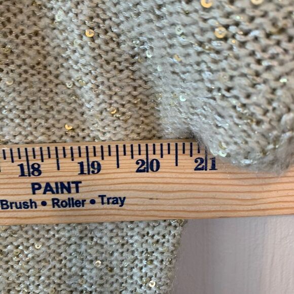 Allen B by Allen Schwartz gold sequin hi low‎ sweater size L - Picture 4 of 7